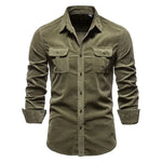 Men's Stylish Corduroy Shirt for Office Wear