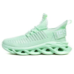 Mint green knitted air-cushion trainers
