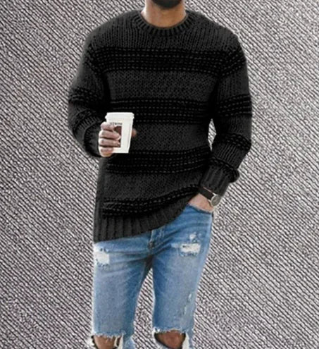 Striped Knit Fashion Pullover