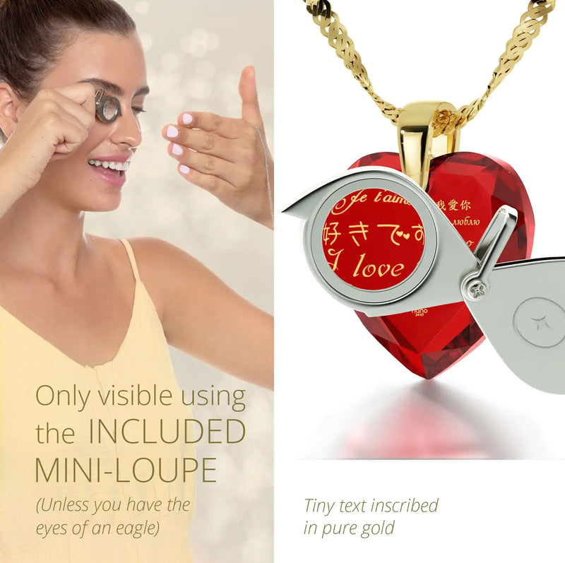 I Love You Gold Necklace Set