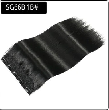 This image shows a piece of black hair extensions with the label "SG66B 27H613#," indicating the color or shade code. The hair appears smooth and straight, offering a natural, shiny look, likely used for adding volume or length to hair.