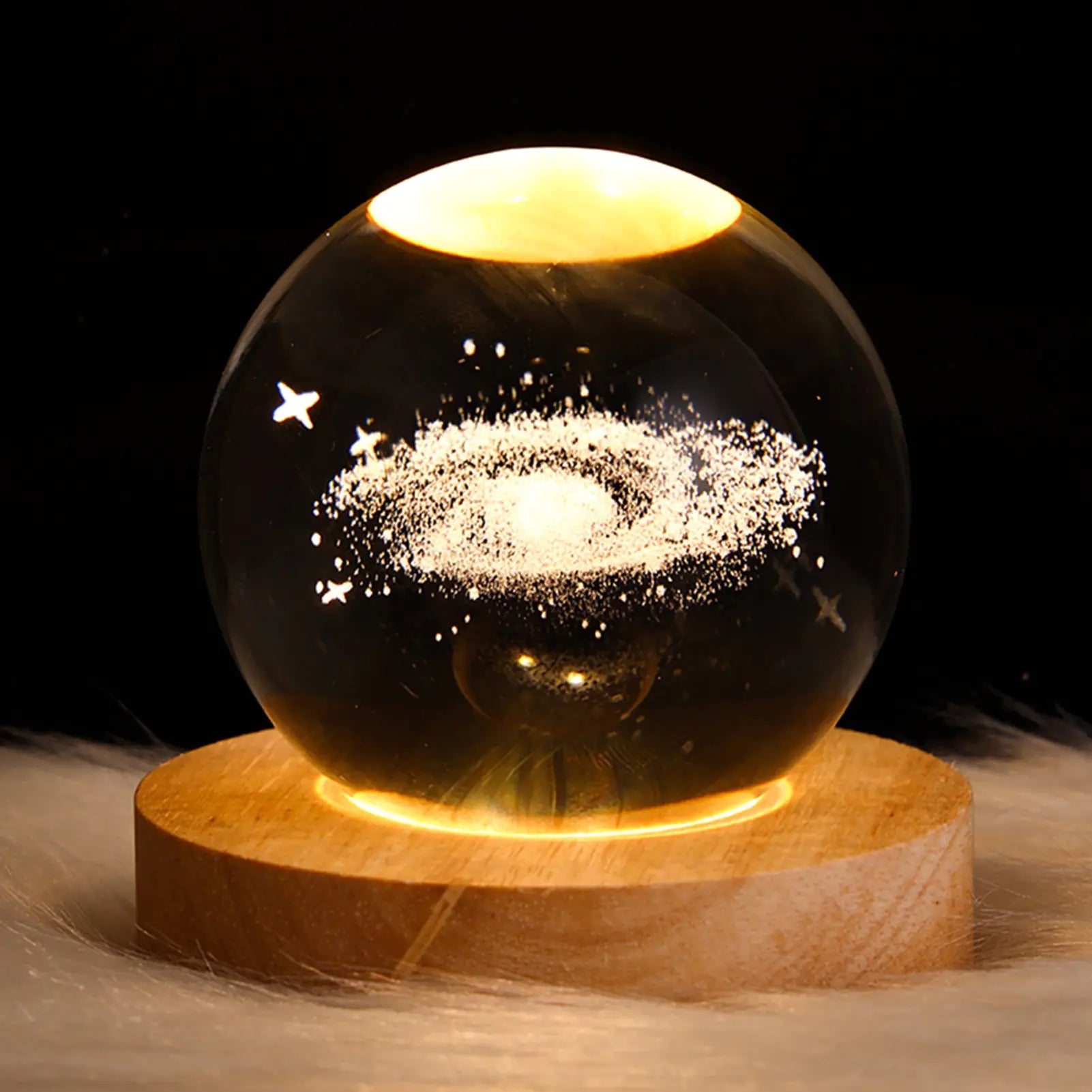 3D Engraved Images Crystal Sphere Lamp