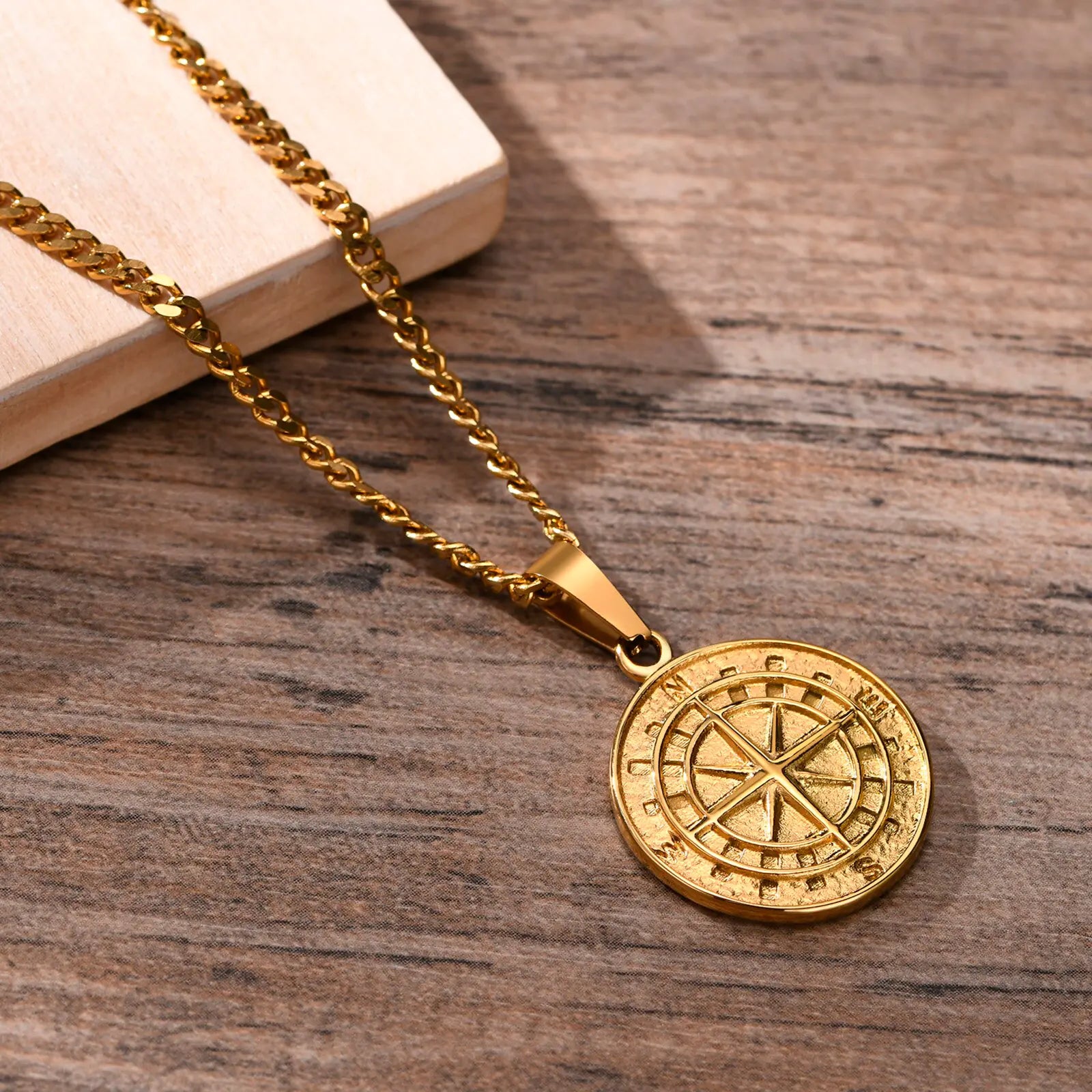 Men's Compass Pendant Necklace