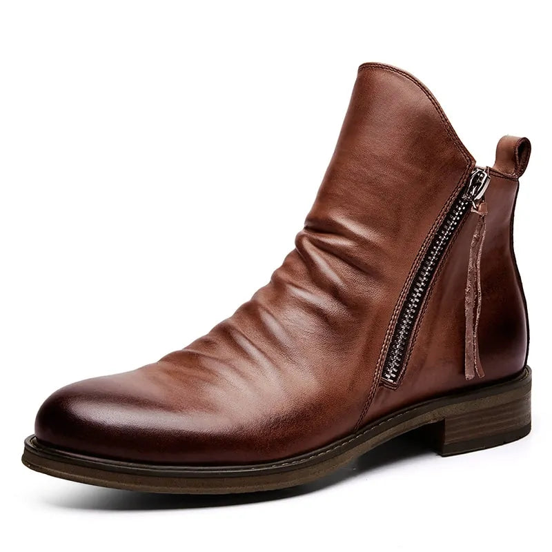 Men's Trendy Martin Ankle Boots in Leather