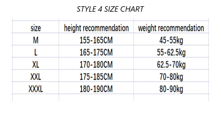Sporty Bomber Jacket Size Chart