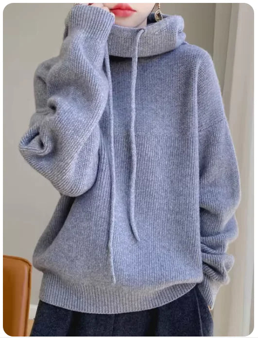 Women's Australia Wool Hooded Sweater