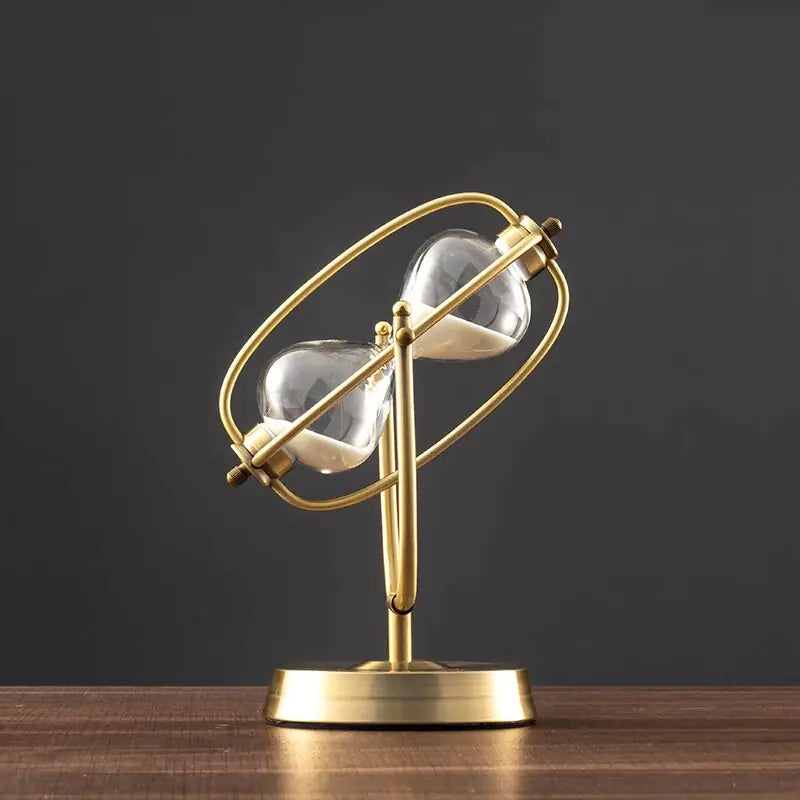 Metal sand hourglass with rotating feature