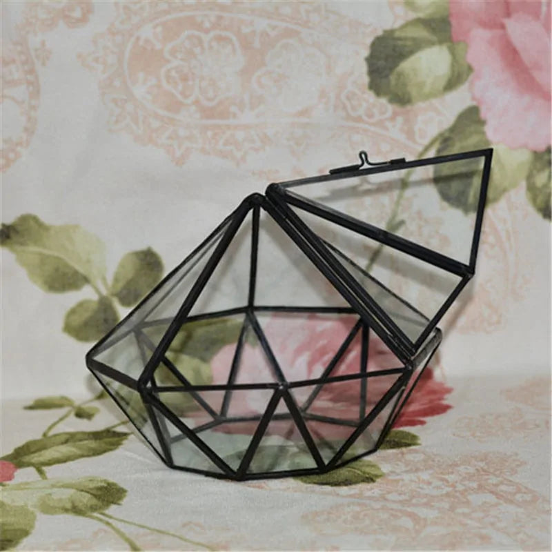 Polygonal Hanging Glass Planter