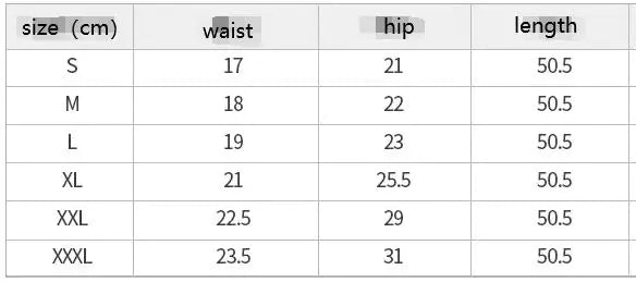 Waist Shaping Body Suit Size Chart