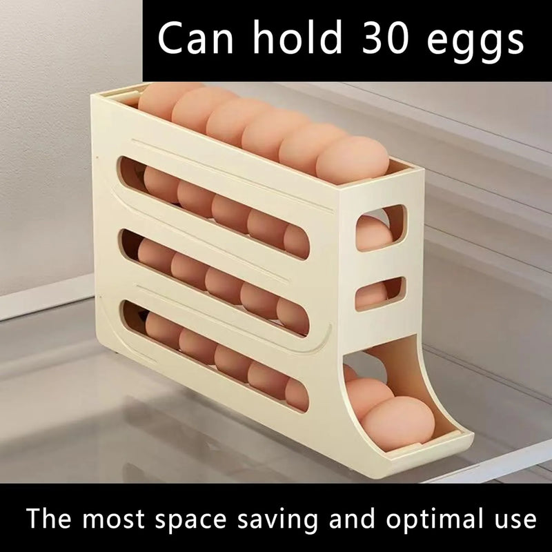 Space-saving 4-tier egg holder for fridge