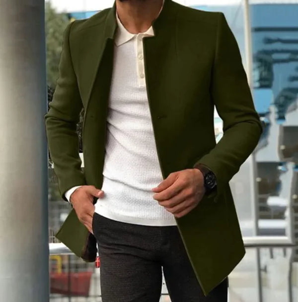 Men's Slim Fit Single-Breasted Smart Coat