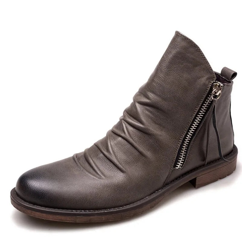 Men's Trendy Martin Ankle Boots in Leather