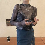 Women's Abstract Print Crop Top