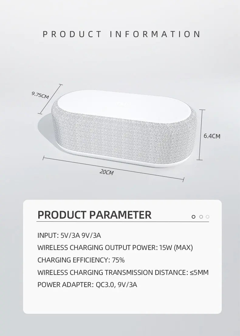 Wireless Charger Alarm Clock Time