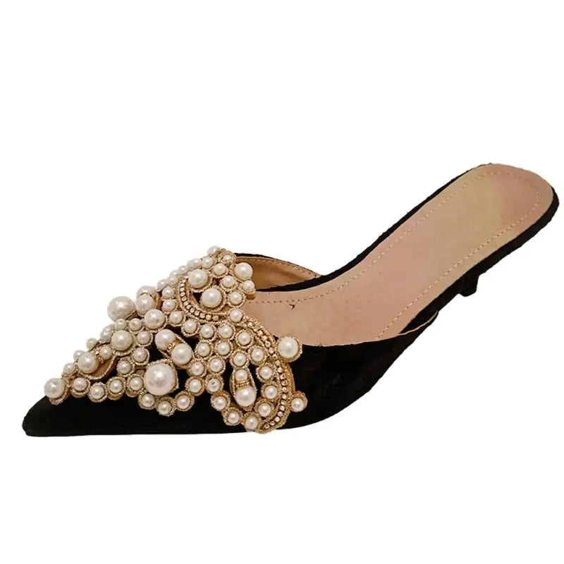 Women's Elegant Pearl Crown Sandals