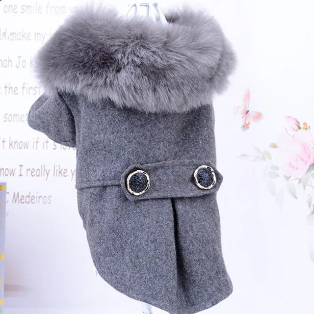 Fur-Lined Dog Winter Coat