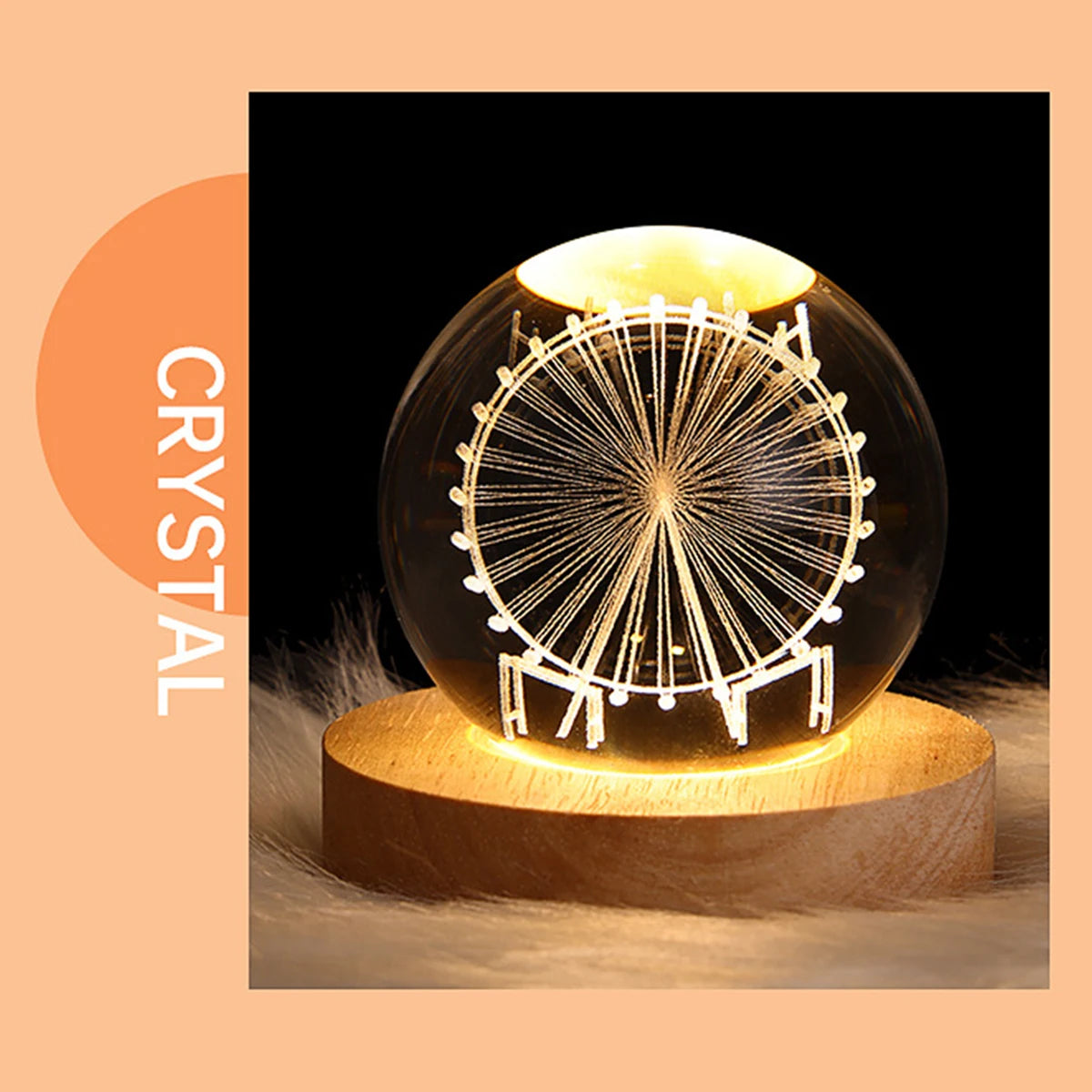 LED Galaxy Crystal Ball Table Lamp