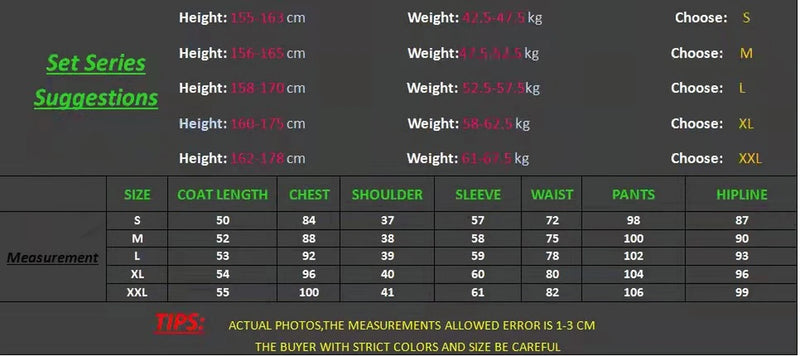 Luxury Nightwear Pyjama Set Size Chart