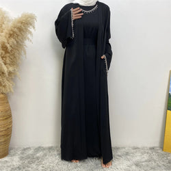 Trendy Women's Sleeveless Dress with Cardigan Set