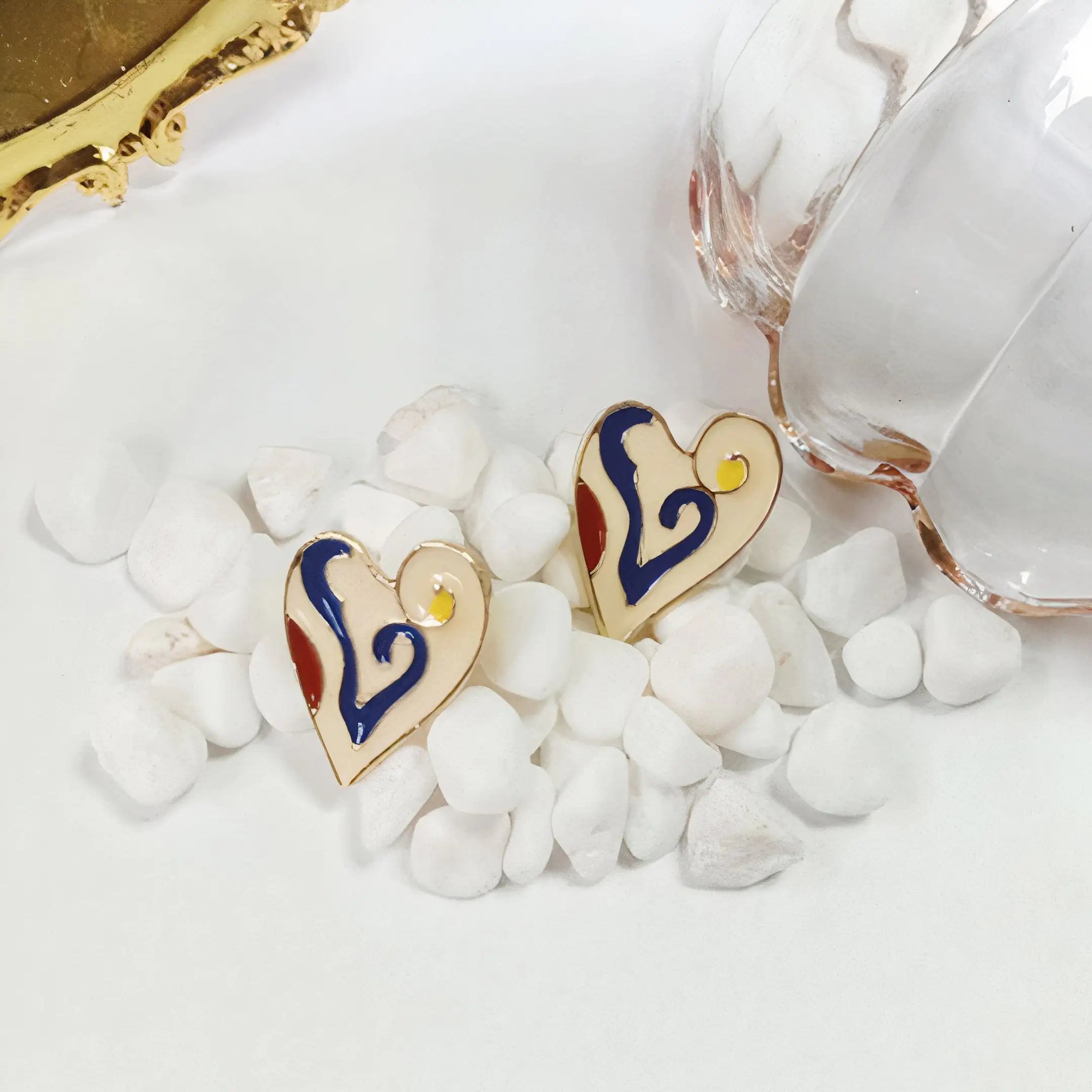 CB Heart Stud Earrings