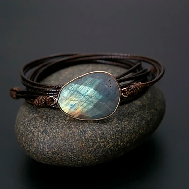 Natural Stone Rope Wrap Bracelet