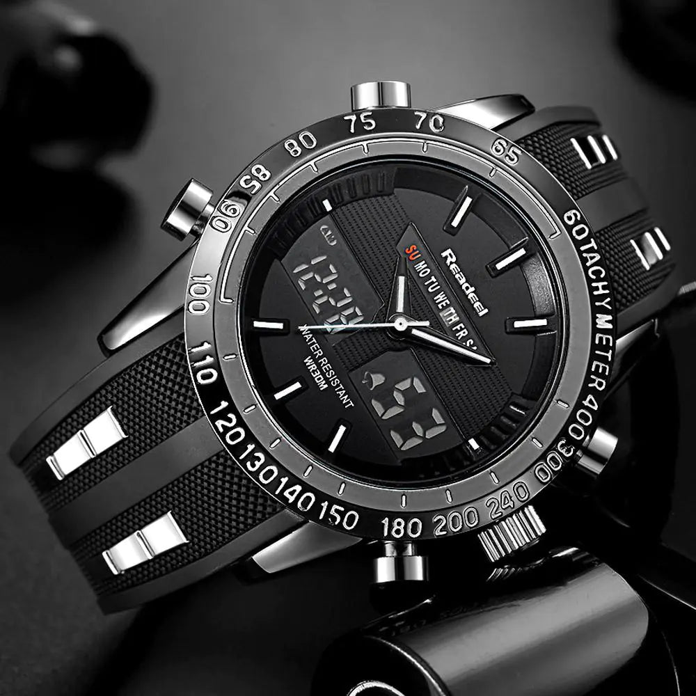 Elegant Slate Waterproof Timepiece