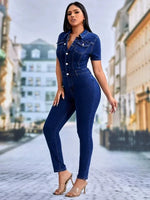 Women's one-piece denim outfit