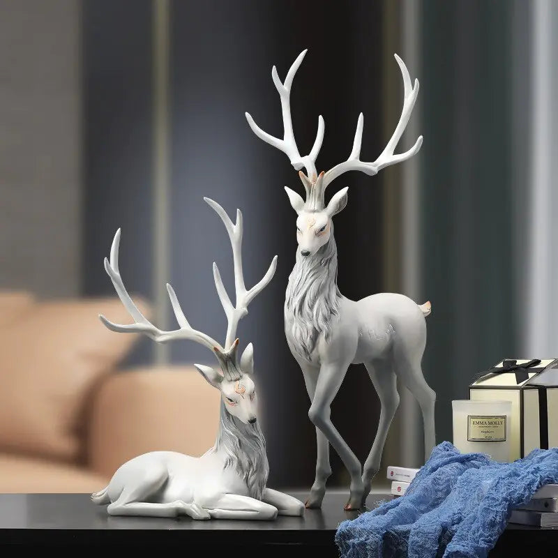 Luxury Nordic Charm Resin Deer Statue