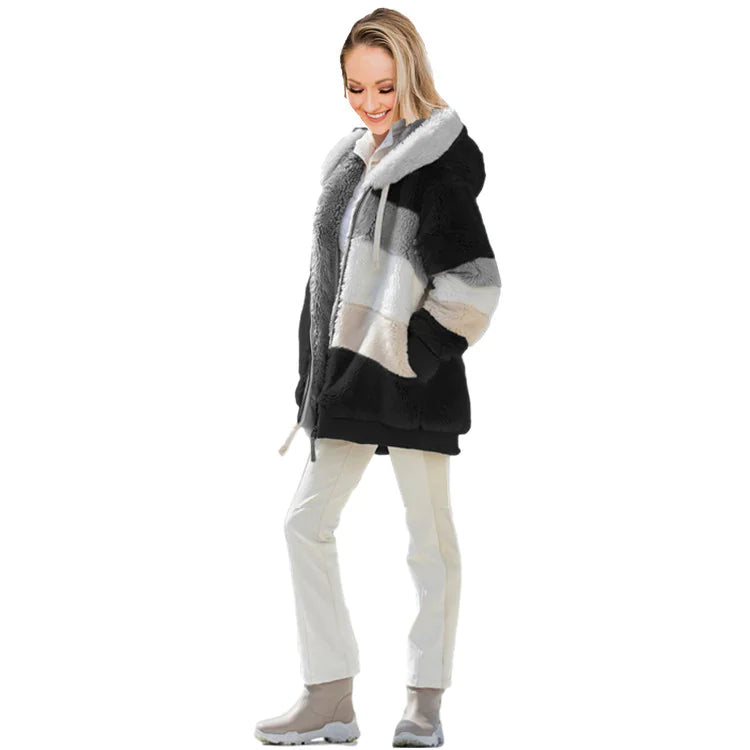 Casual Loose Hooded Fleece Jacket