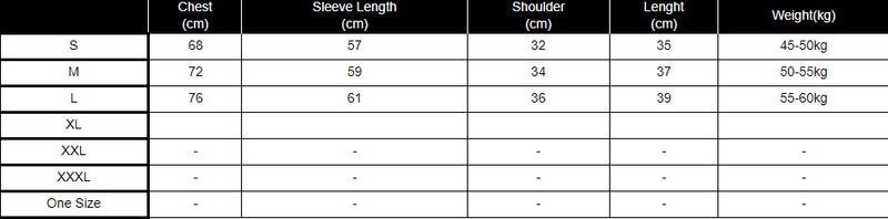 Workout Top For Women Size Chart