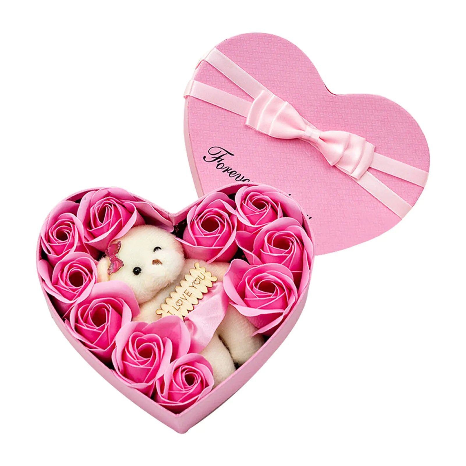 10 Rose Flower Soap Gift Box