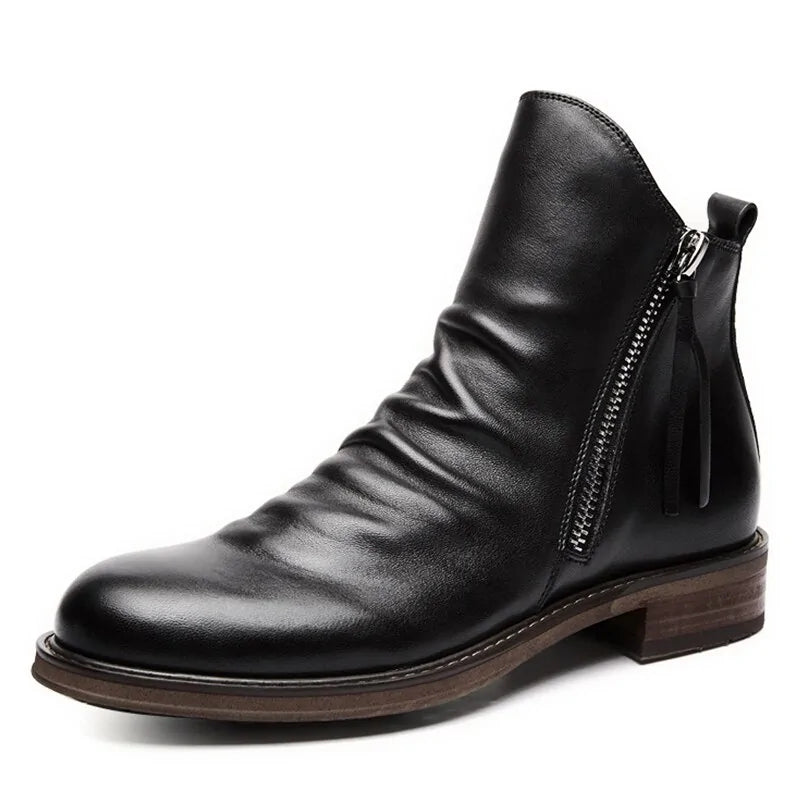 Versatile Men's Leather Martin Ankle Boots