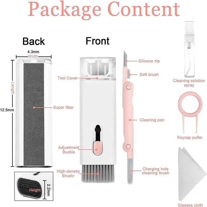 Comprehensive 7-in-1 Cleaning Tool for Various Surfaces