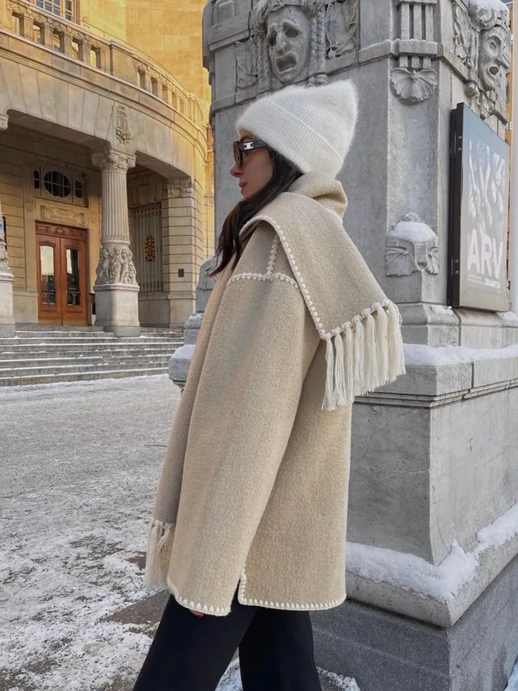 Women's Elegant Autumn Scarf Coat