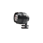 Compact black LED bike light with a cylindrical housing and a small mounting bracket, shown on a white background.