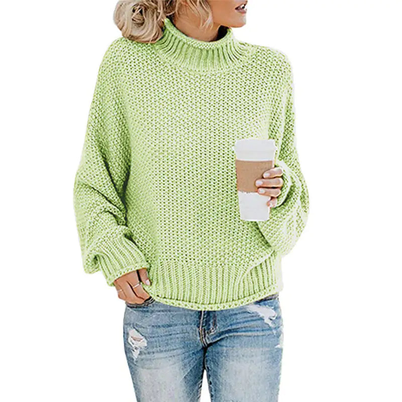 Women's Knitted Loose Solid Pullover