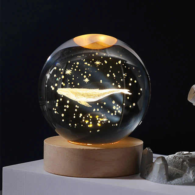 Glistening 3D Moon Crystal Ball Night