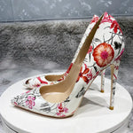 Floral Stiletto Heels by Veowalk