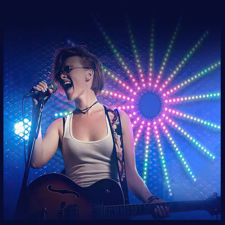 Multicolour LED stage light backdrop.
