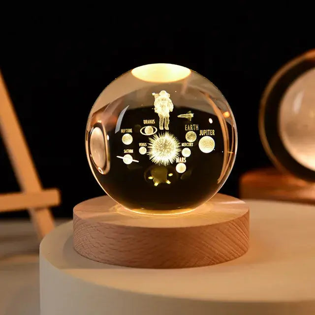 "Solar-powered 3D Crystal Light"