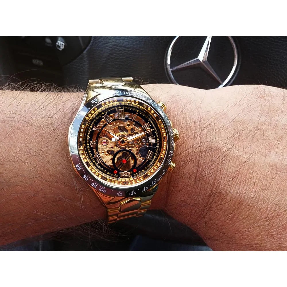 Men's Mechanical Sport Gold Watch