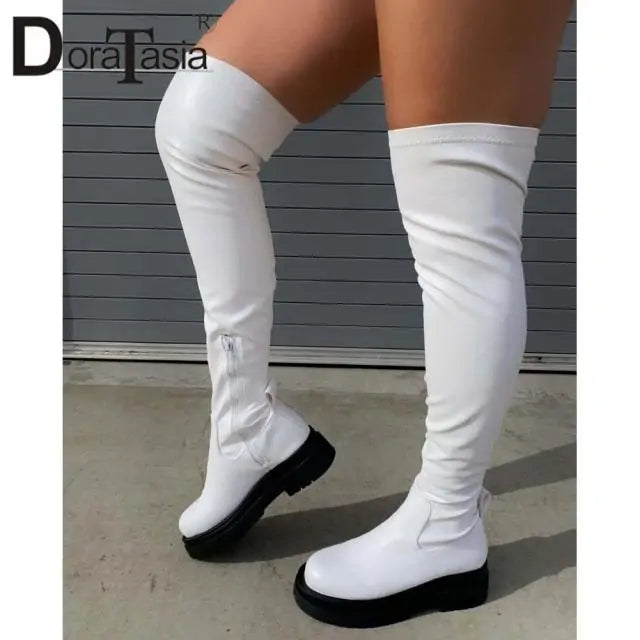 Trendy Over-the-Knee Platform Boots