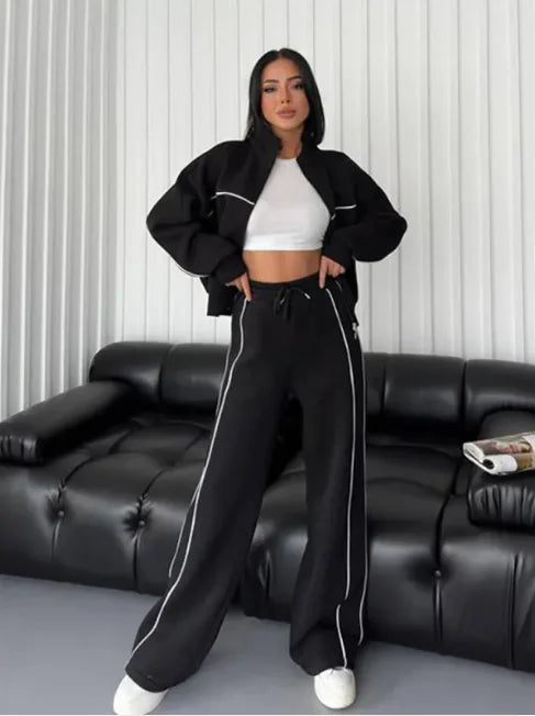 Women's Long Sleeve Cardigan Trousers Set