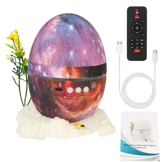 Starry Sky Dinosaur Egg Night Light Bluetooth Speaker