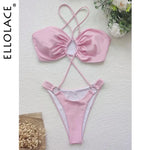 Sexy Cross Halter One Piece Swimsuit 