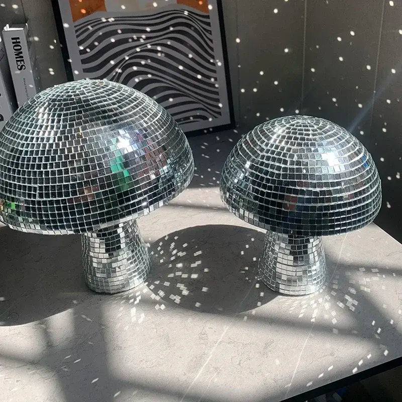 Glittering Glass Disco Mushroom Orbs