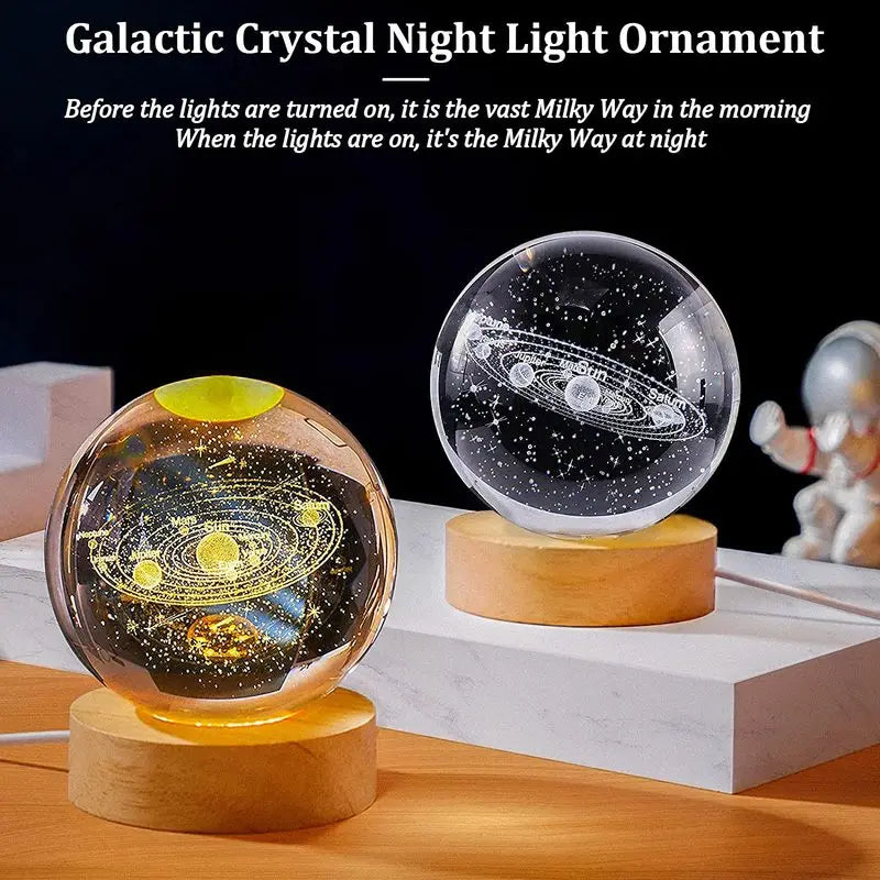 LED Galaxy Crystal Ball Table Lamp