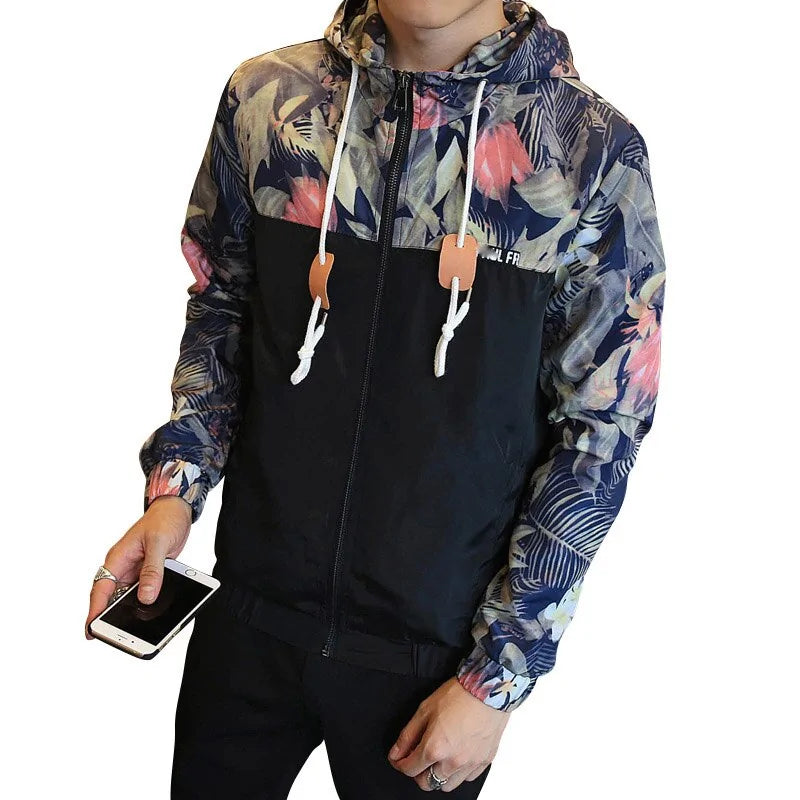 Men's Spring Autumn Hooded Jacket