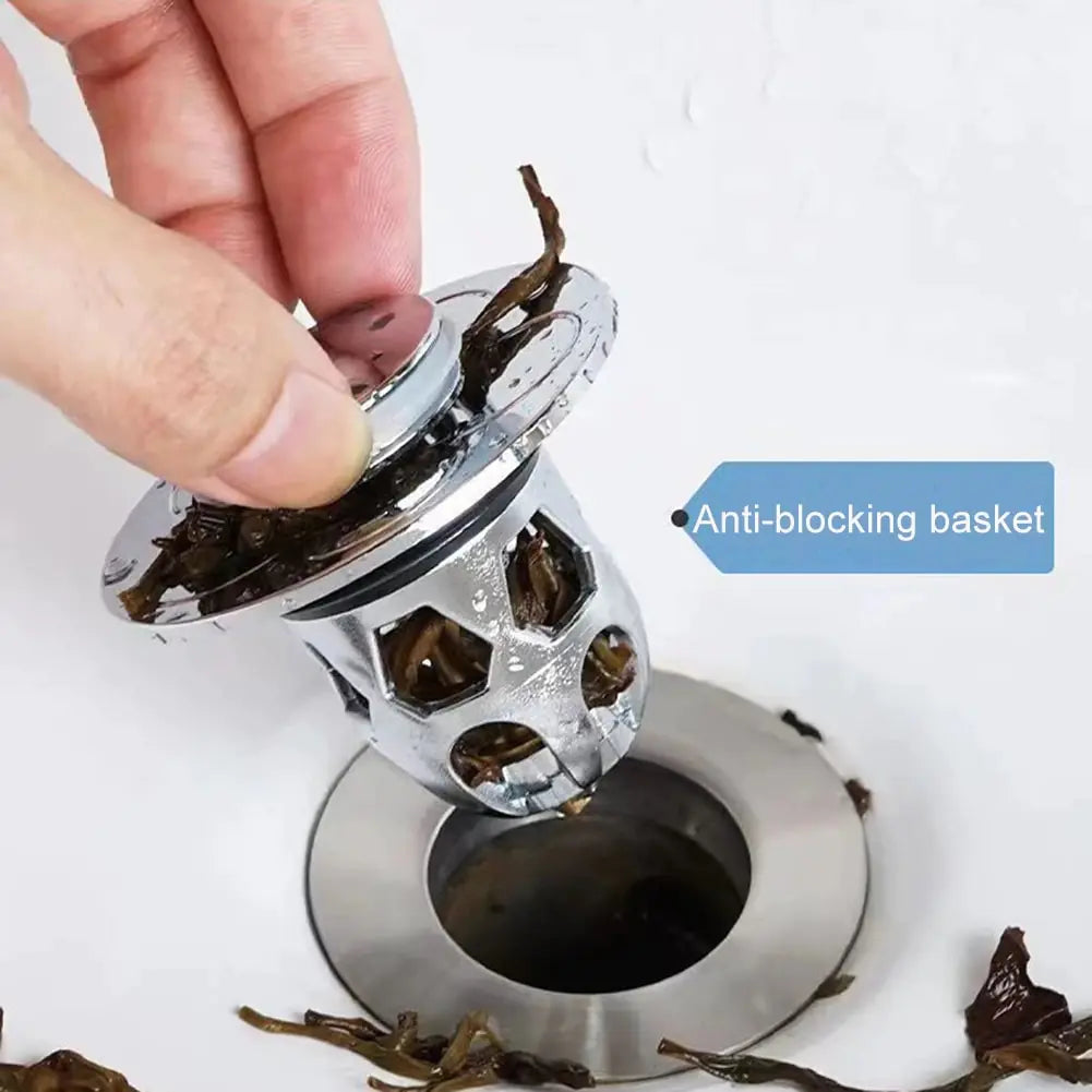 Stainless Steel Pop-Up Bounce Core Basin Drain Filter