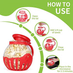 Microwave Silicone Lid Glass Popcorn Popper
